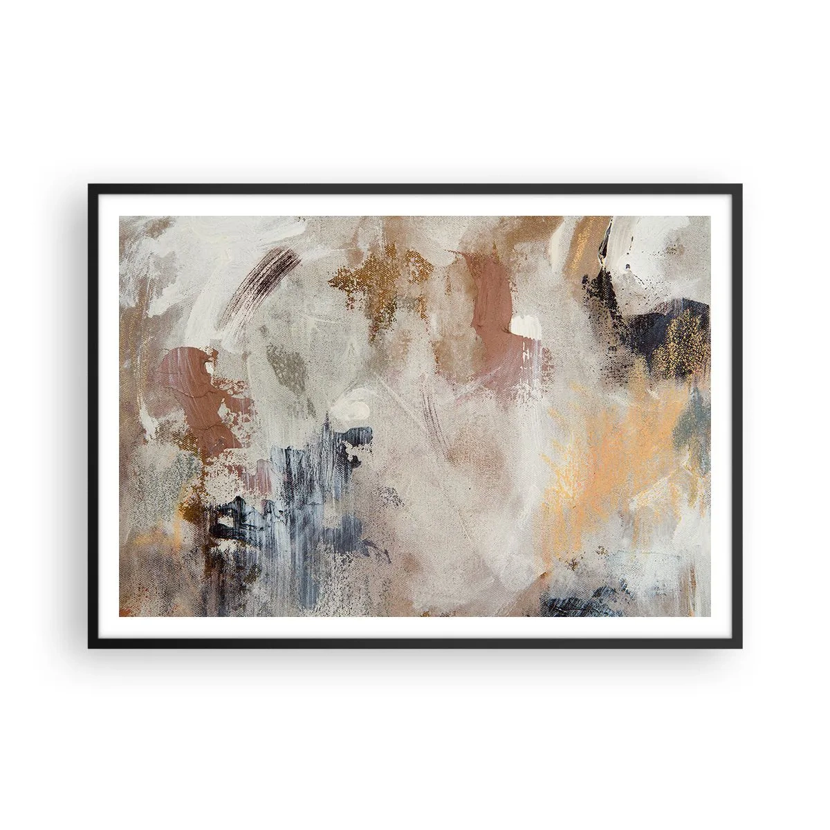Poster în ramă neagră - Abstracție cețoasă - 100x70 cm