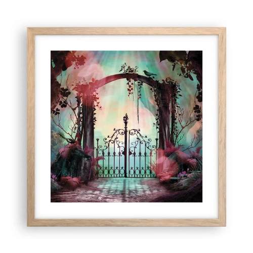 Poster în ramă de stejar deschis - Grădina secretă - 40x40 cm