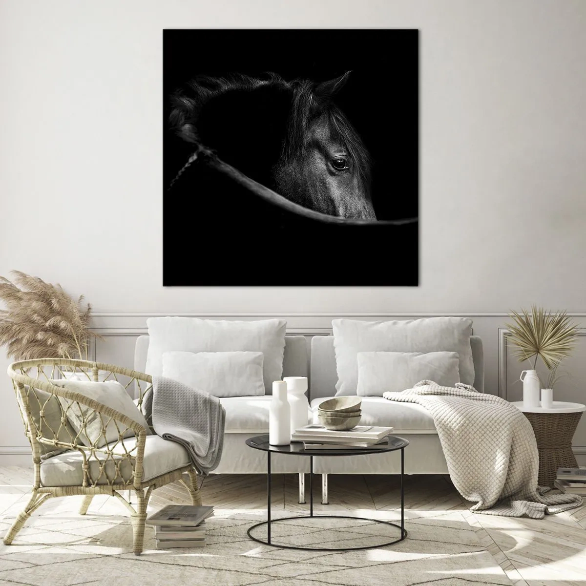 Tablou pe sticlă - Prințul negru - 50x50 cm