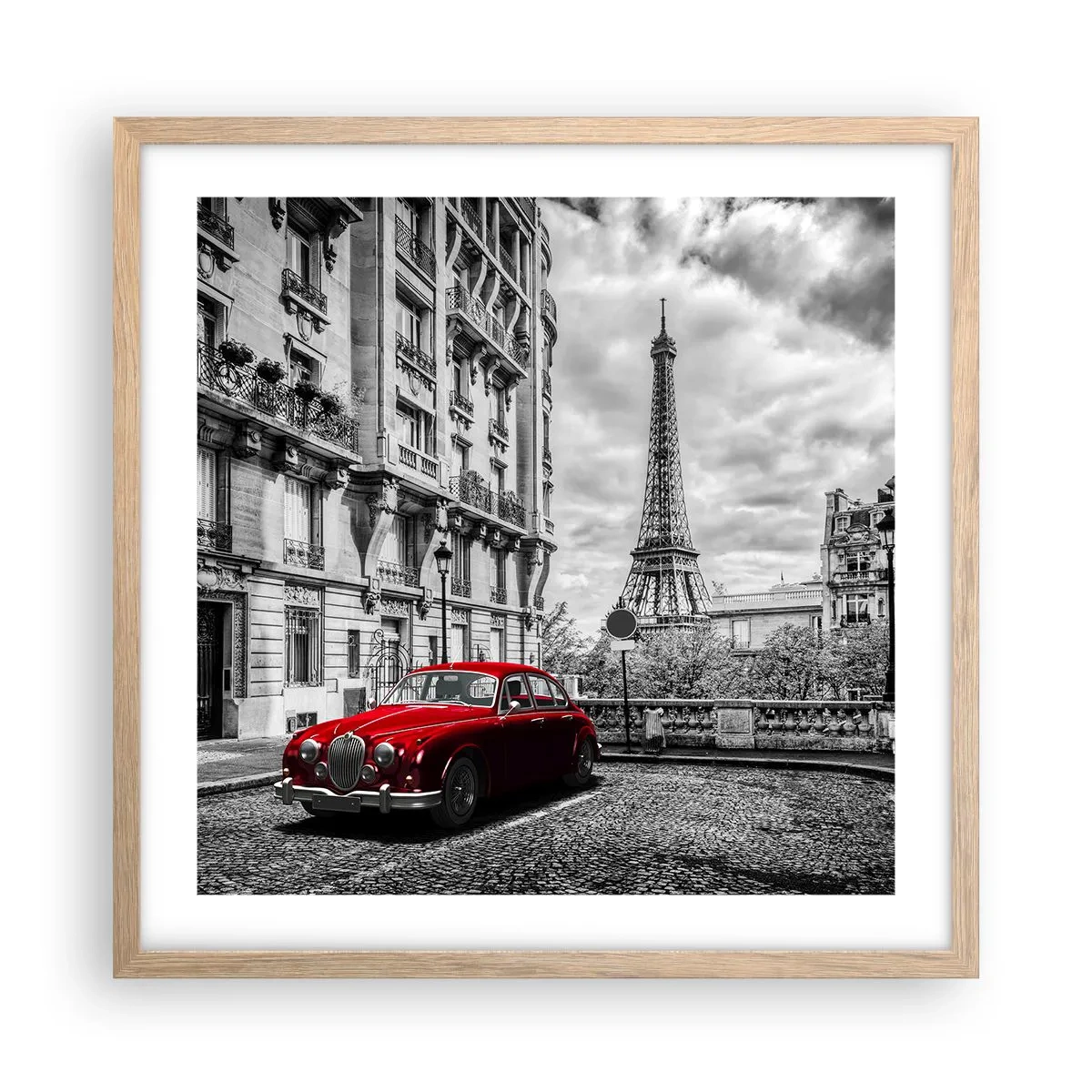Poster în ramă de stejar deschis - Prădător în oraș - 50x50 cm