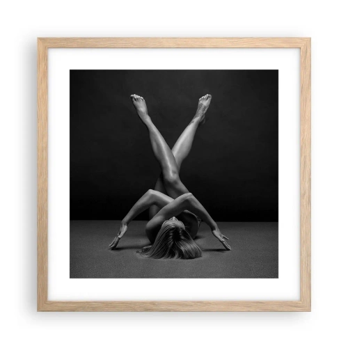 Poster în ramă de stejar deschis - Geometria nudității - 40x40 cm