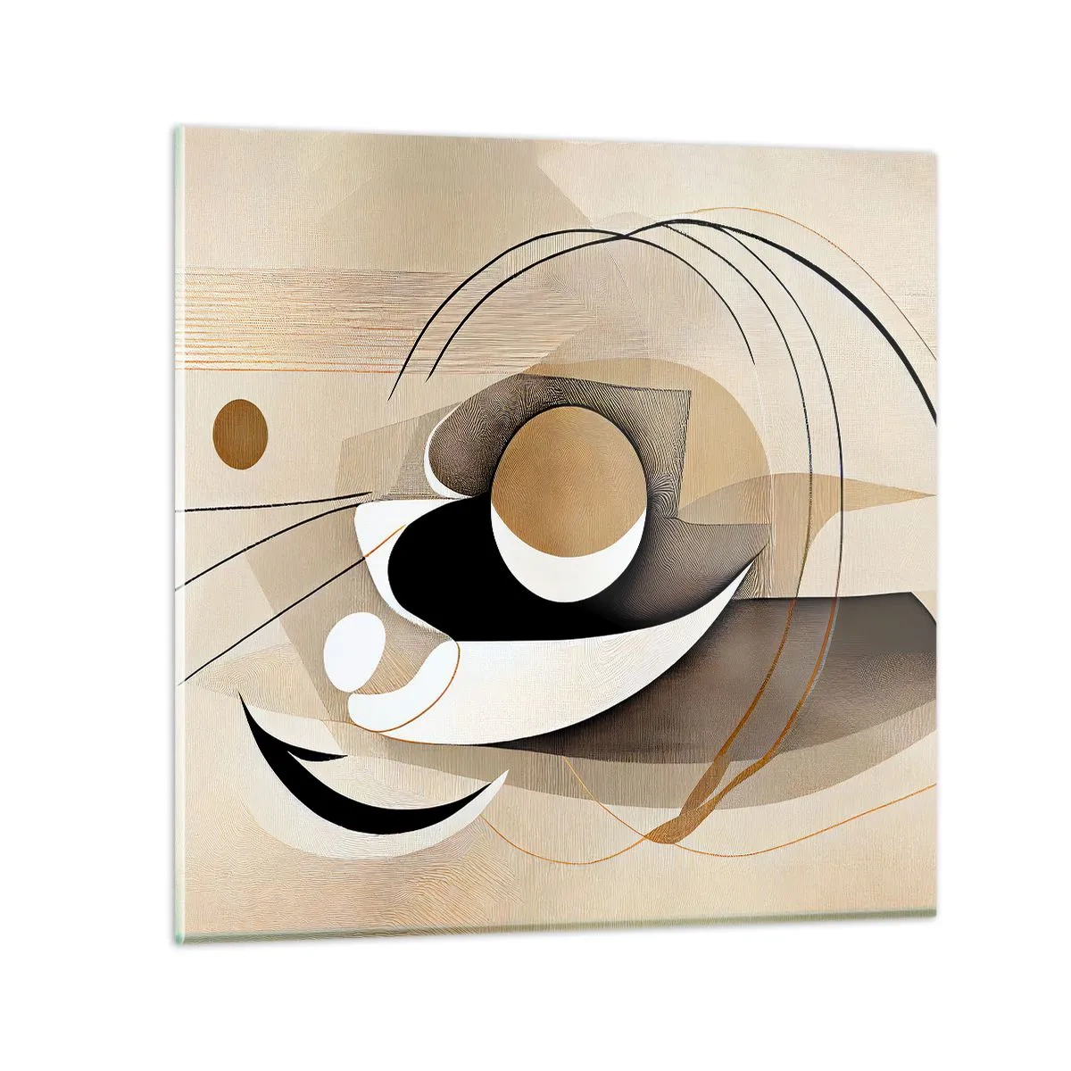 Tablou pe sticlă - Compoziție - nucleu - 40x40 cm