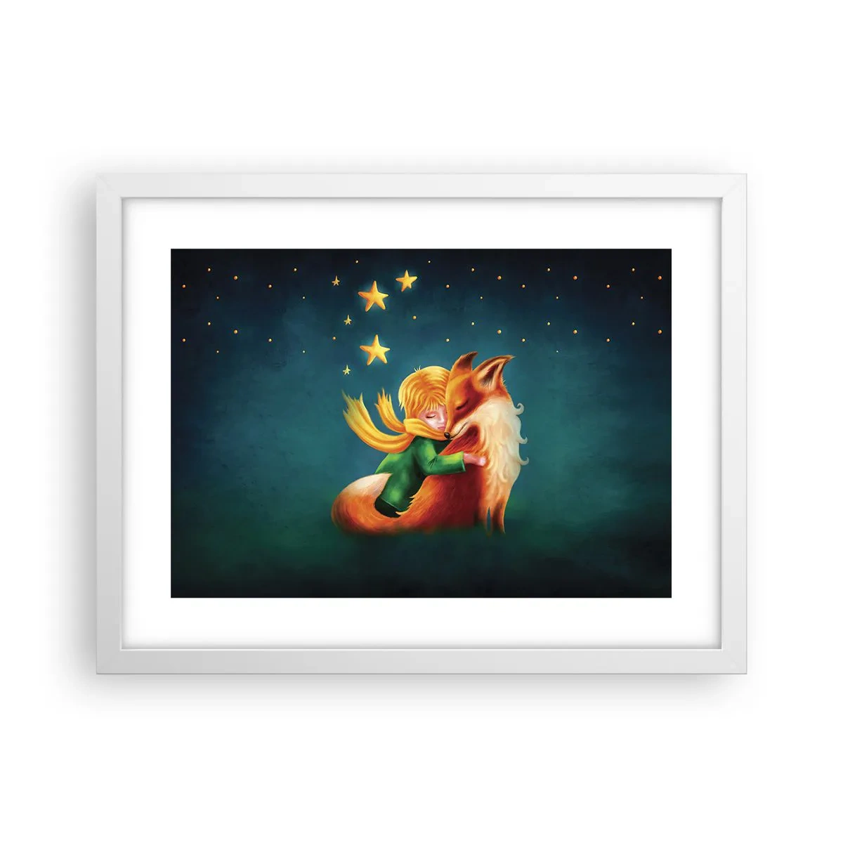 Poster în ramă albă - Micul Prinț - 40x30 cm