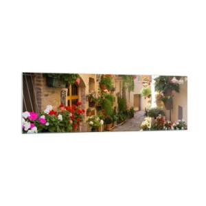 Tablou pe sticlă - Într-un potop de flori - 160x50 cm