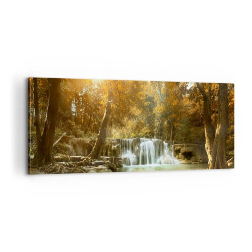 Tablou pe pânză - Cascadă în parc - 100x40 cm