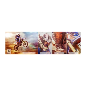 Mostră tapet Premium Canvas - Nebunie motociclistă - Motocross, Sport, Motociclist - 100x30 cm