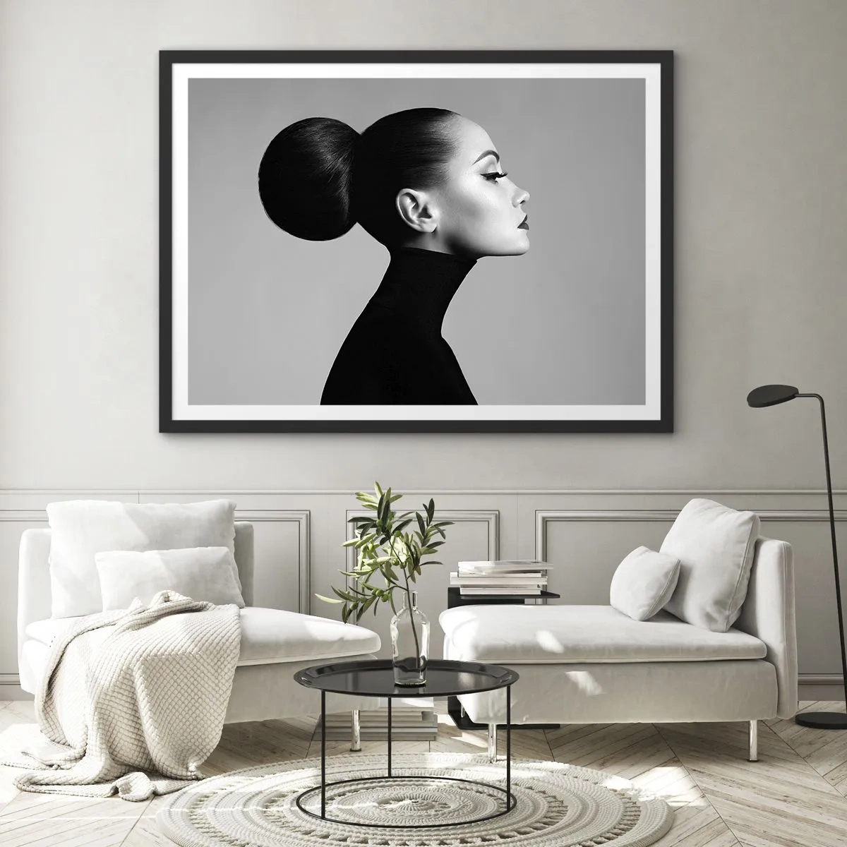 Poster în ramă neagră - Nefertiti contemporană - 50x40 cm