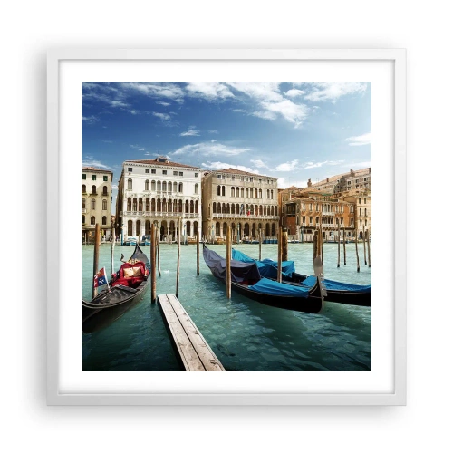 Poster în ramă albă - Palate în albastru - 50x50 cm