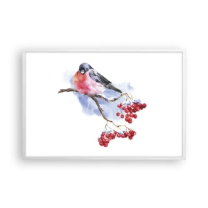 Poster în ramă albă - Iarna în culori - 91x61 cm