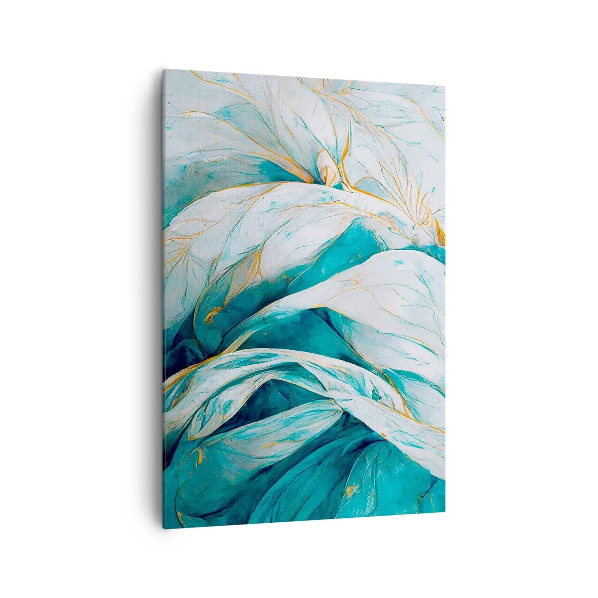 Tablou pe pânză - Abstractul albastru cu motiv auriu - 70x100 cm