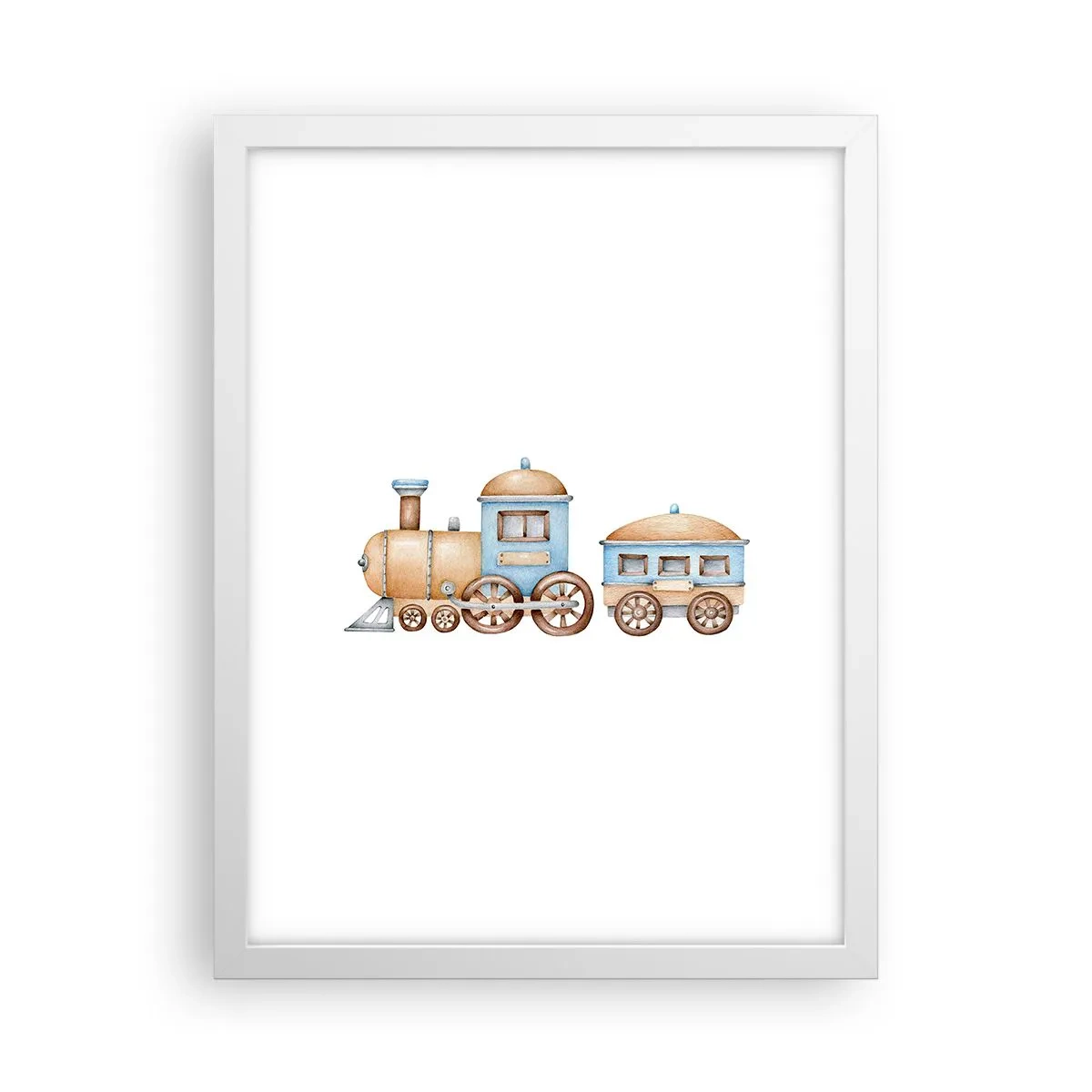Poster în ramă albă - Trenulețul din copilărie - 30x40 cm