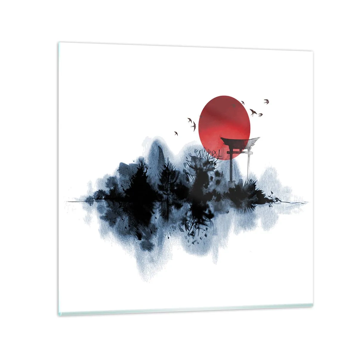 Tablou pe sticlă - O vedere japoneză - 30x30 cm