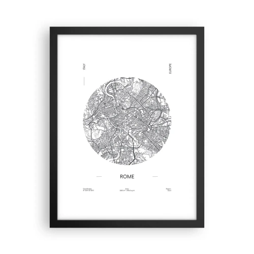 Poster în ramă neagră - Anatomia Romei - 30x40 cm