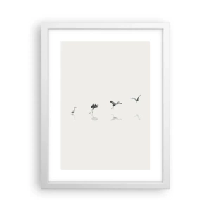 Poster în ramă albă - Patru pași simpli - 30x40 cm