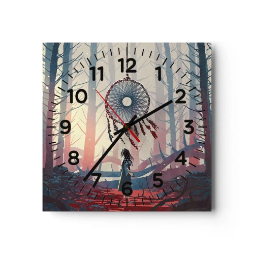 Ceas de perete - Ceas pe sticlă - Ritualul secret al fericirii - 40x40 cm