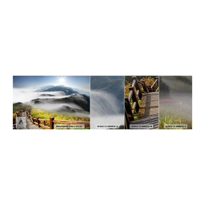 Mostră tapet Premium Sand - Țesut de strălucire și ceață - Peisaj, Munţi, parc național - 100x30 cm
