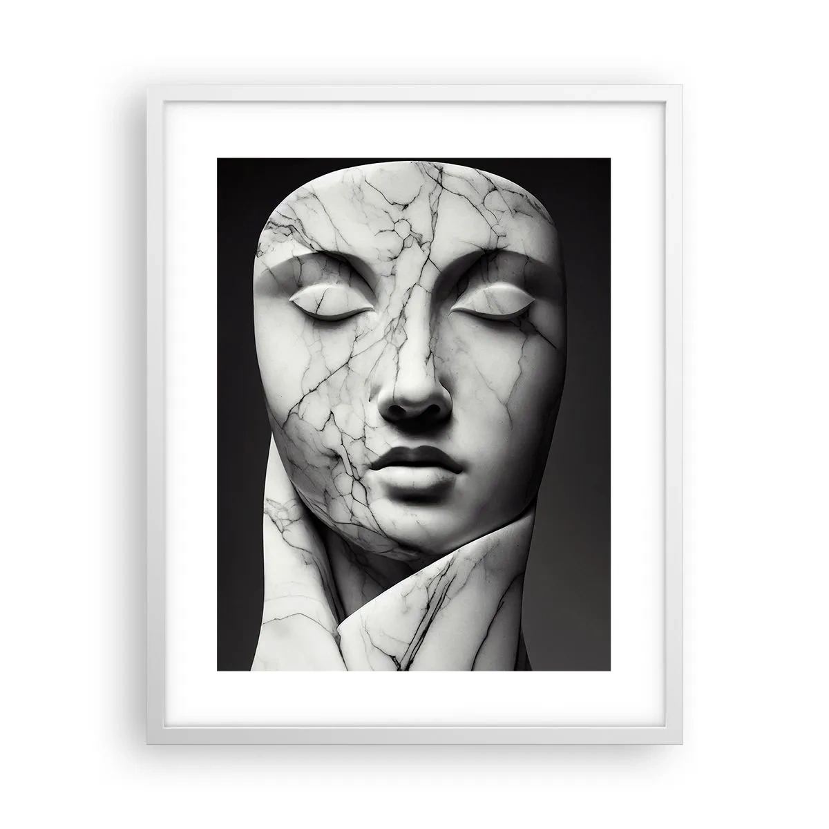 Poster în ramă albă - Forme de marmură - 40x50 cm