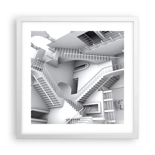 Poster în ramă albă - Paradoxurile spațiului - 40x40 cm
