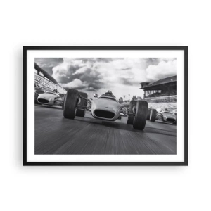 Poster în ramă neagră - Cai putere! - 70x50 cm