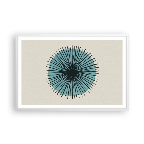 Poster în ramă albă - Radiant pe albastru - 91x61 cm