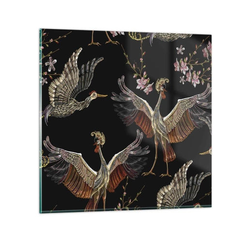 Tablou pe sticlă - Pasăre de basm - 70x70 cm