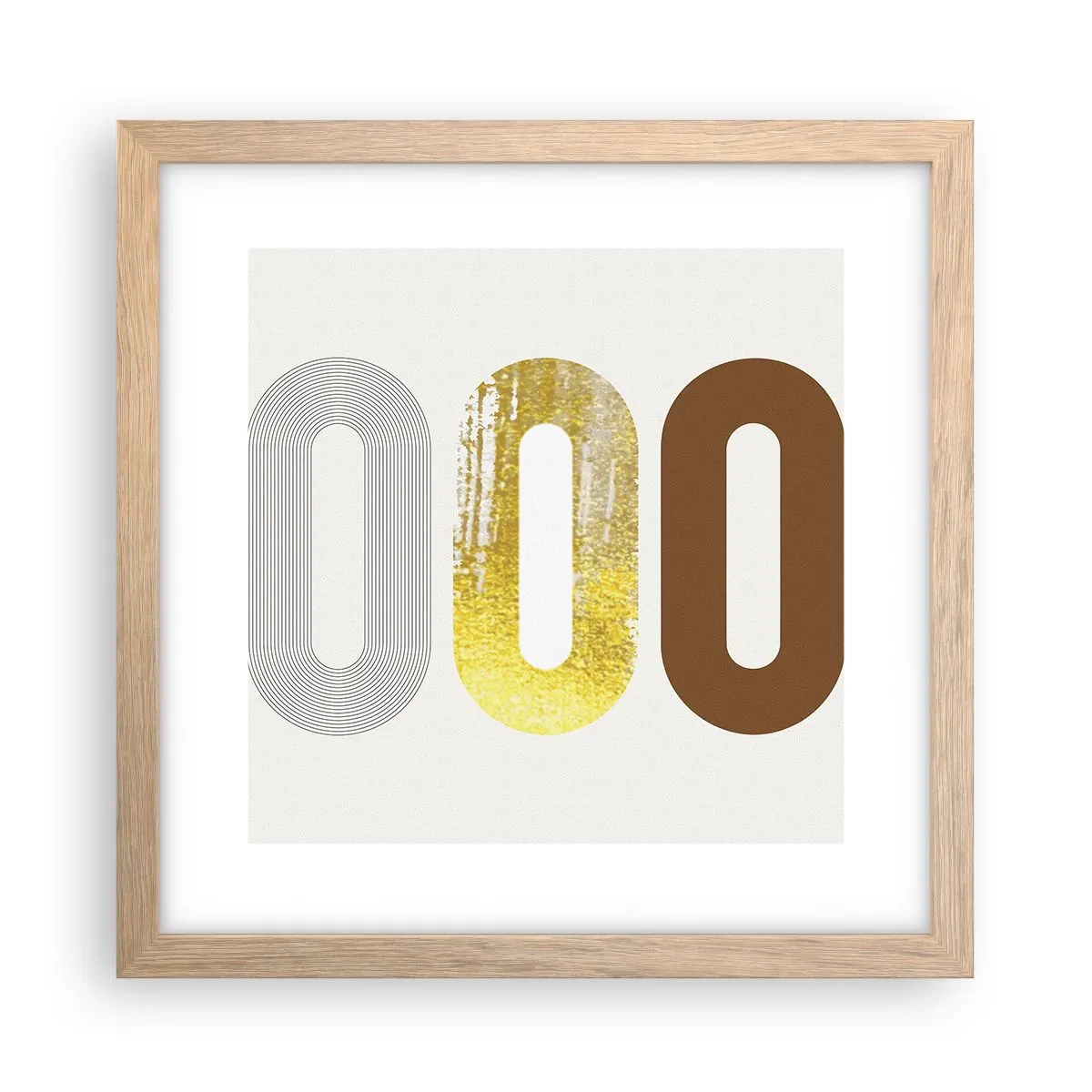 Poster în ramă de stejar deschis - Ooo! - 30x30 cm