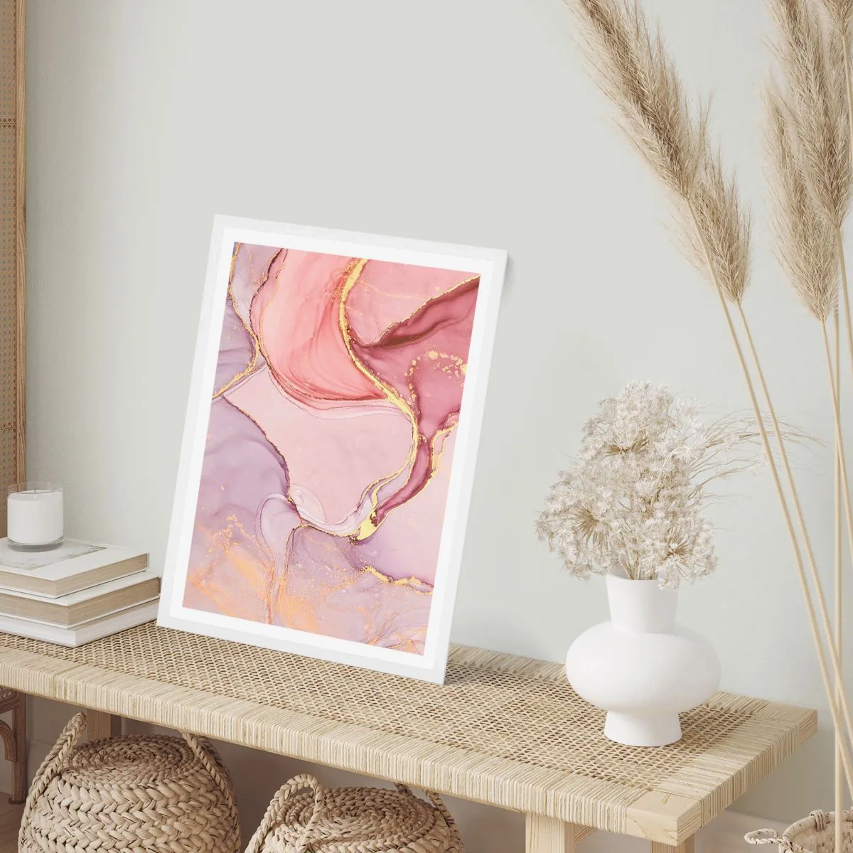 Poster în ramă albă - O mângâiere de culoare - 61x91 cm