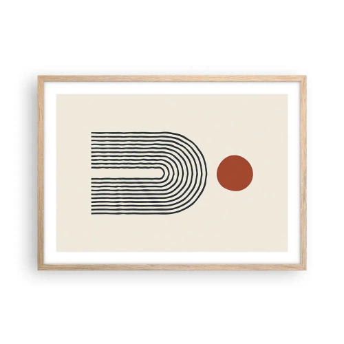 Poster în ramă de stejar deschis - Magnetismul formelor și al culorilor - 70x50 cm