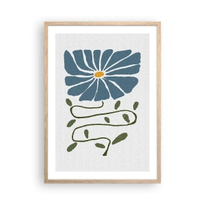 Poster în ramă de stejar deschis - De la creangă la floare - 50x70 cm