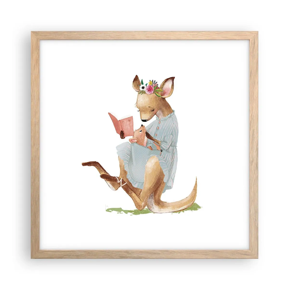 Poster în ramă de stejar deschis - Citește-mi, mamă - 40x40 cm
