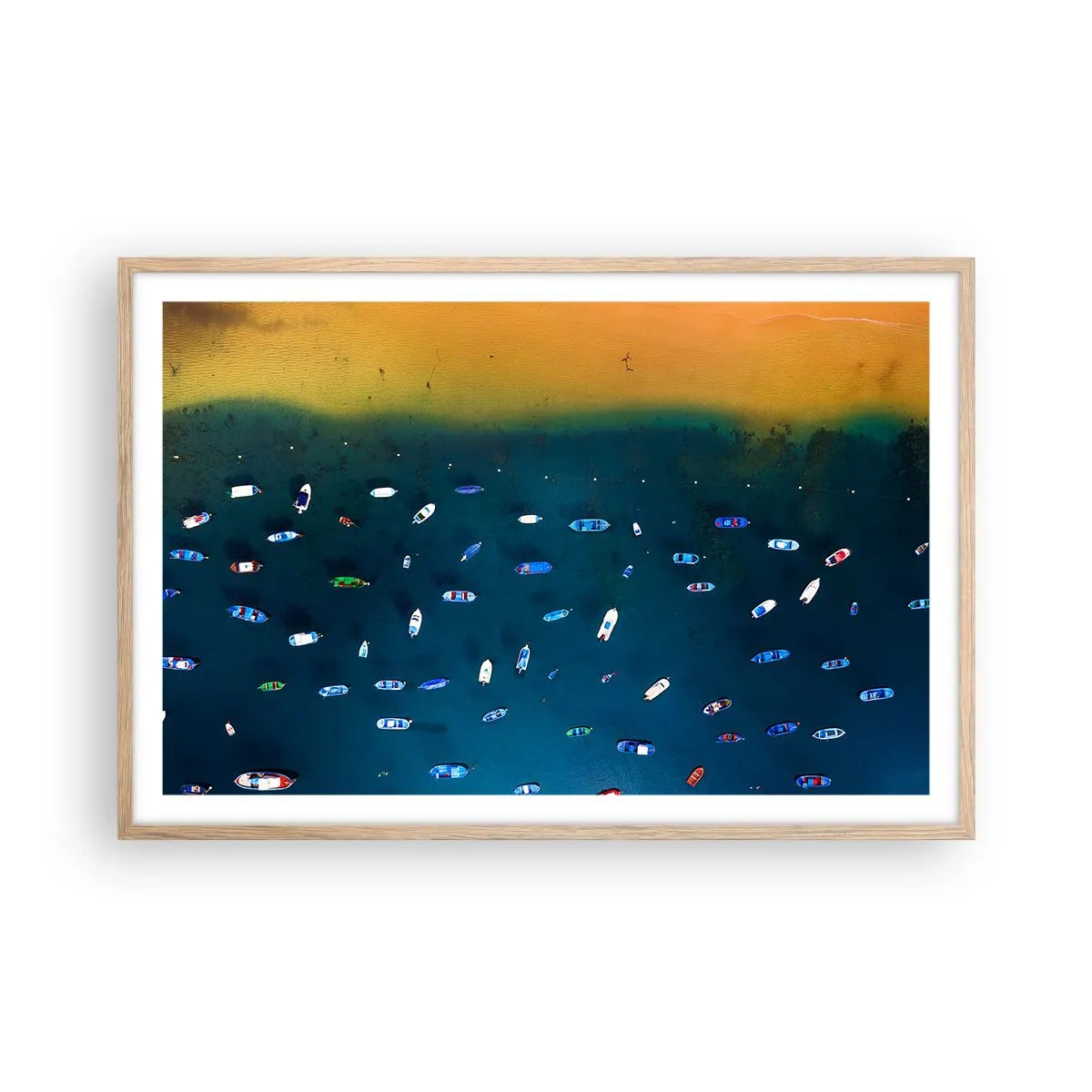 Poster în ramă de stejar deschis - Joc de vacanță - 91x61 cm