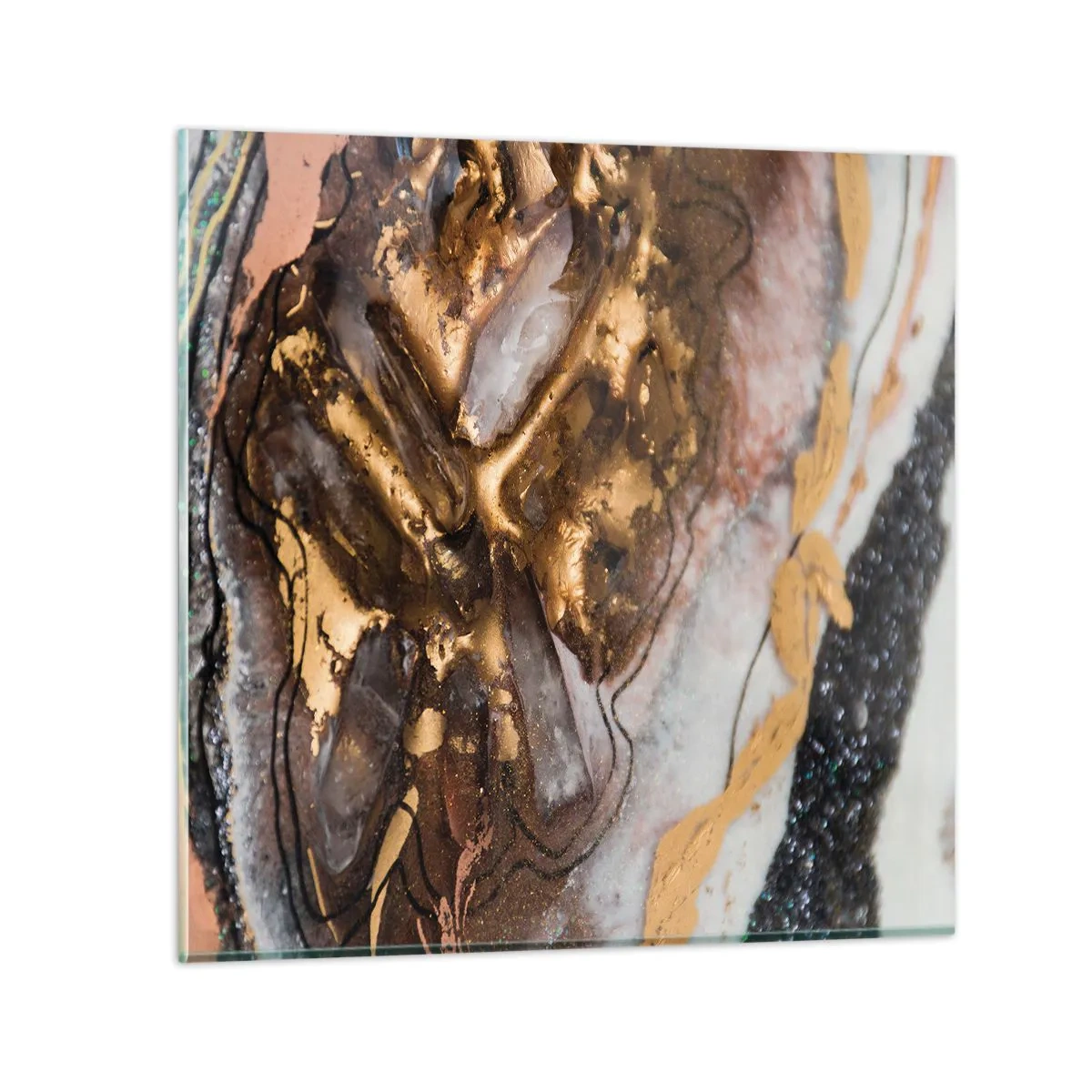 Tablou pe sticlă - Elementul pământ - 30x30 cm