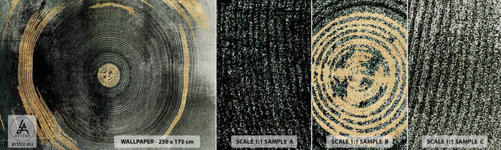 Mostră tapet Premium Canvas - Schimbare și persistență - Întuneric, Lemn, Art Deco - 100x30 cm