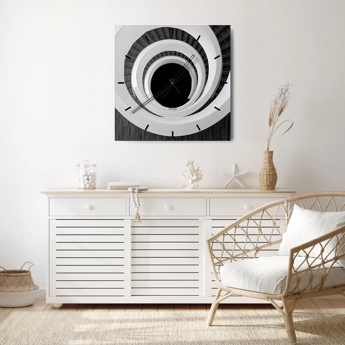 Ceas de perete - Ceas pe sticlă - Până la miez - 40x40 cm