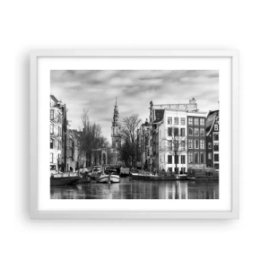 Poster în ramă albă - Amsterdam vibes - 50x40 cm