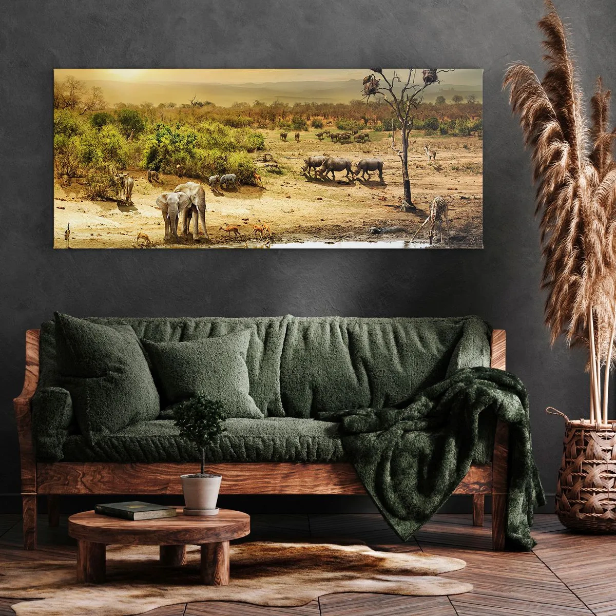 Tablou pe pânză - "Și din Eden curgea un râu..." - 100x40 cm