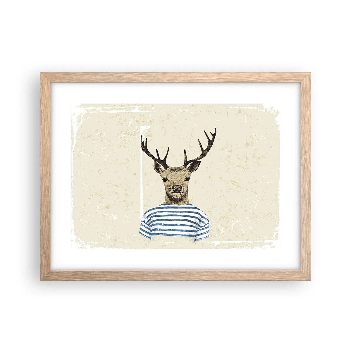 Poster în ramă de stejar deschis - Pentru că îmi plac cămășile cu dungi! - 40x30 cm