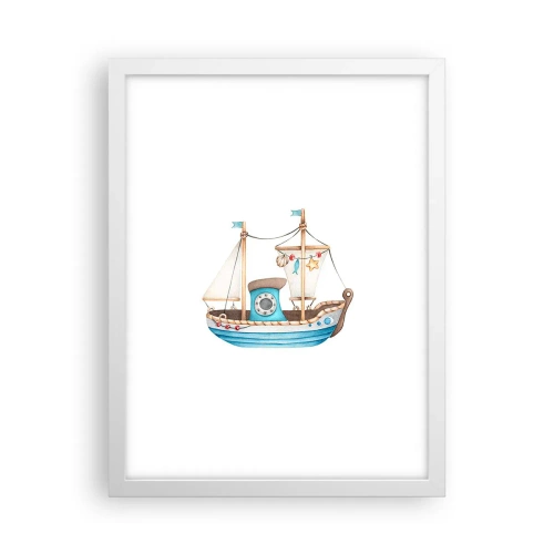 Poster în ramă albă - Ahoy aventura! - 30x40 cm