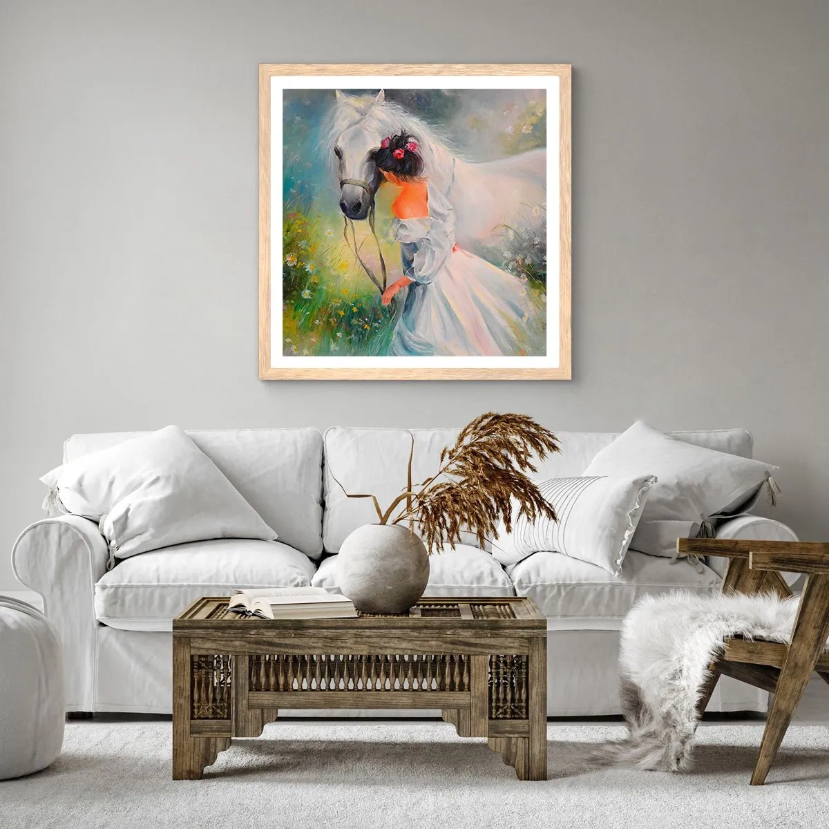 Poster în ramă de stejar deschis - Ca dintr-un vis frumos - 40x40 cm