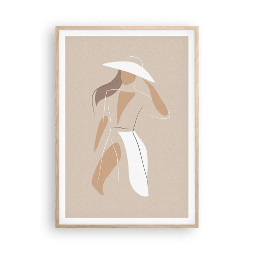Poster în ramă de stejar deschis - Moda este distractivă - 70x100 cm