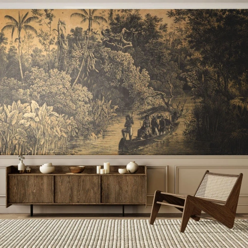 Tapet Autoadeziv Deluxe Sticker - Călătorie la sursă - Junglă, Amazonia, Tropicele - 350x256 cm