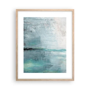Poster în ramă de stejar deschis - Orizontal în albastru - 40x50 cm