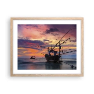 Poster în ramă de stejar deschis - O seară exotică - 50x40 cm