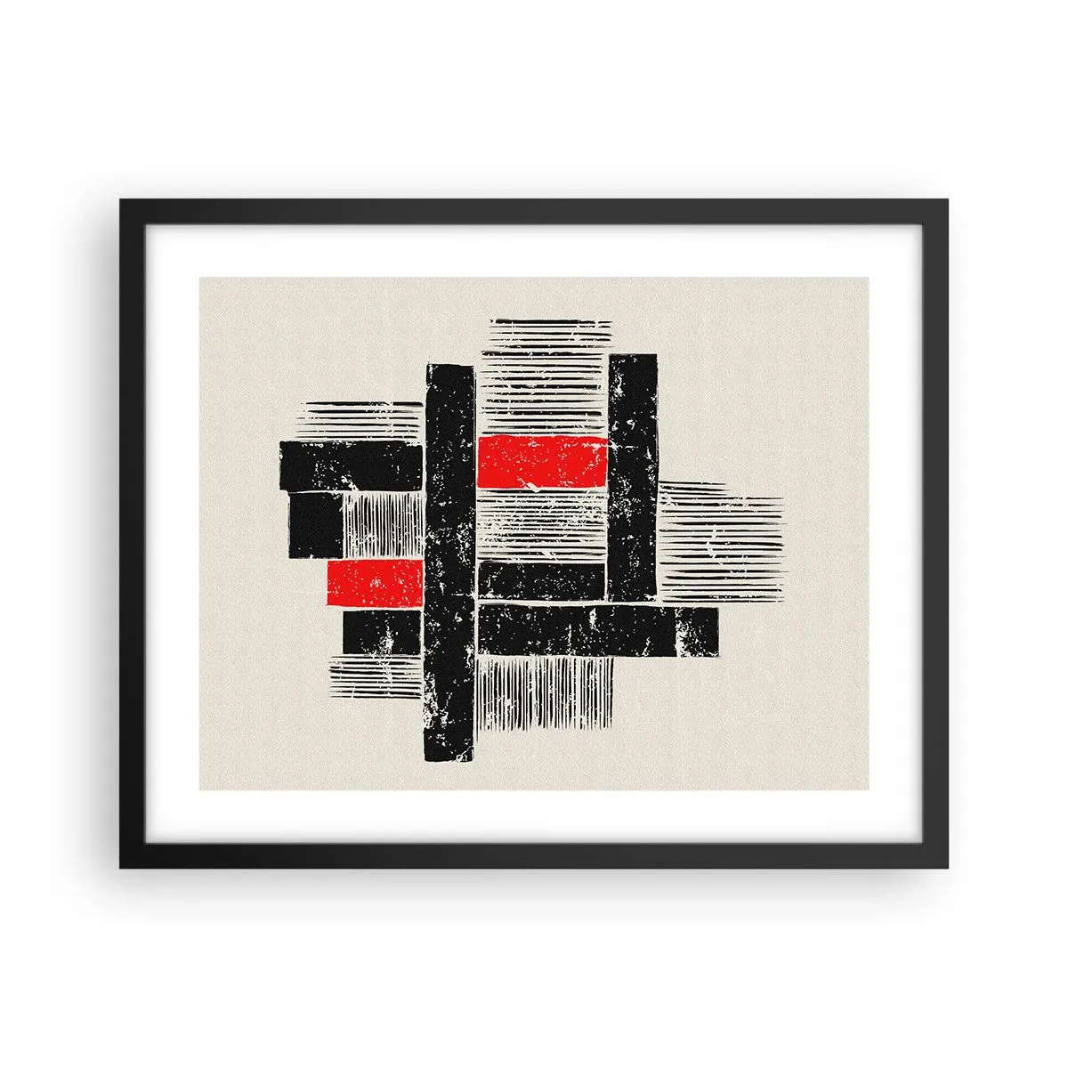 Poster în ramă neagră - Roșu și negru - 50x40 cm