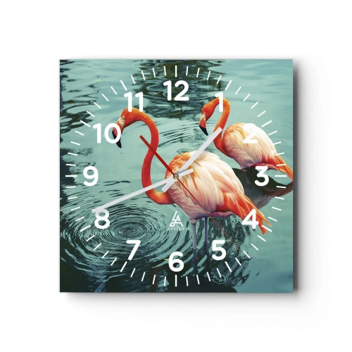Ceas de perete - Ceas pe sticlă - Suntem bune de revistele de modă - 40x40 cm