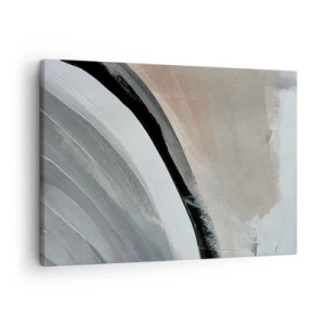 Tablou pe pânză Canvas - Arc abstract în nuanțe de negru, gri și bej - 70x50cm - Compoziție: arc de negru și gri - Decorațiune modernă pentru perete pentru living și dormitor ARTTOR
