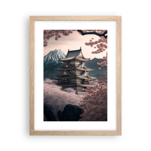 Poster în ramă de stejar deschis - Țara florilor de cireș - 30x40 cm