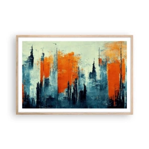 Poster în ramă de stejar deschis - Peisaj modern - 91x61 cm