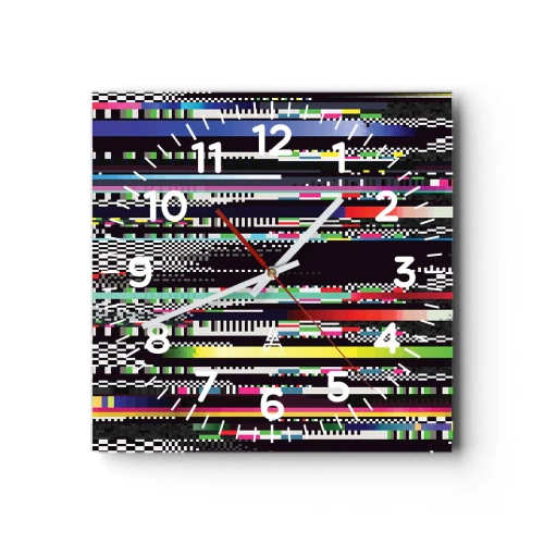 Ceas de perete - Ceas pe sticlă - Imaginea controlată a realității - 40x40 cm