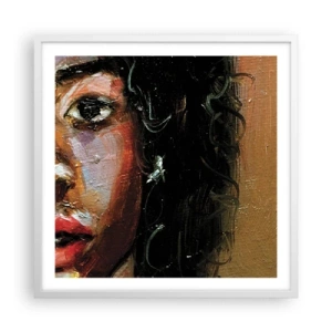 Poster în ramă albă - Negru și strălucire - 60x60 cm